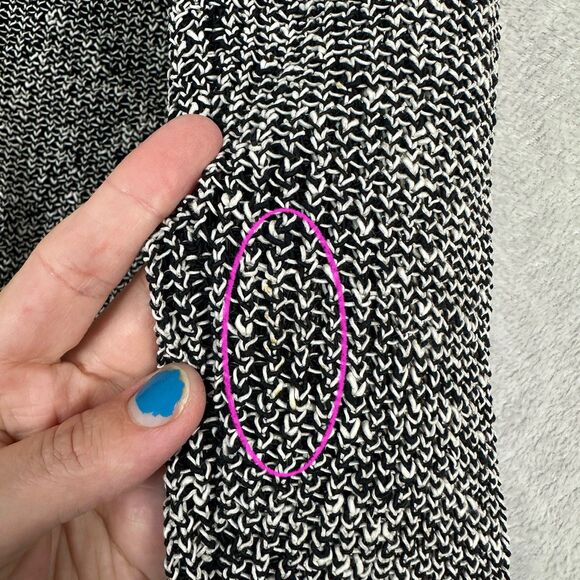 Eileen Fisher Melange Organic Linen Grain Jacket Small Cardigan Black White Snap - Picture 6 of 13